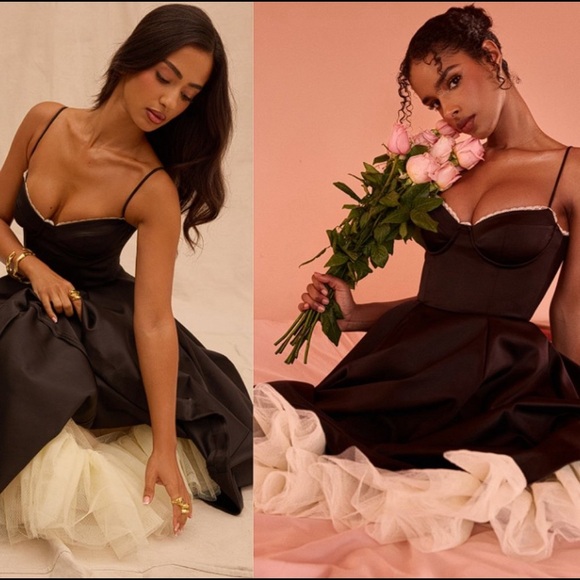 HOUSE OF CB MADEMOISELLE BLACK TULLE DRESS MEDIUM - Picture 9 of 14